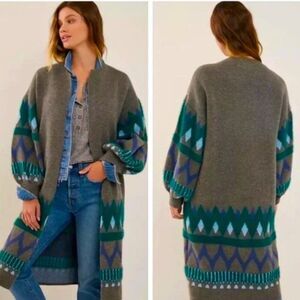Anthropologie Kai Embroidered Duster Cardigan